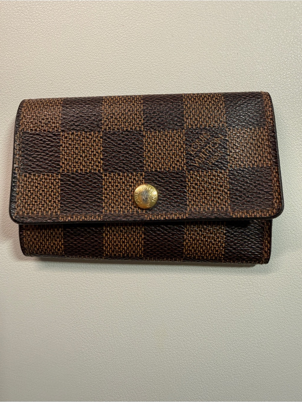 Louis Vuitton Brown Damier Ebene Small Folding Key Holder - Picture 1 of 6